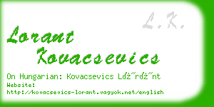 lorant kovacsevics business card